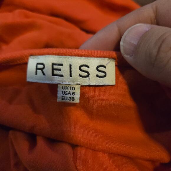 Reiss Fawn Red Knit Fit & Flare Dress Women’s Size 6 - Picture 2 of 11